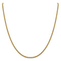 14kt Yellow Gold Diamond Cut Round Box Chain 18 inch Lobster Clasp J240442