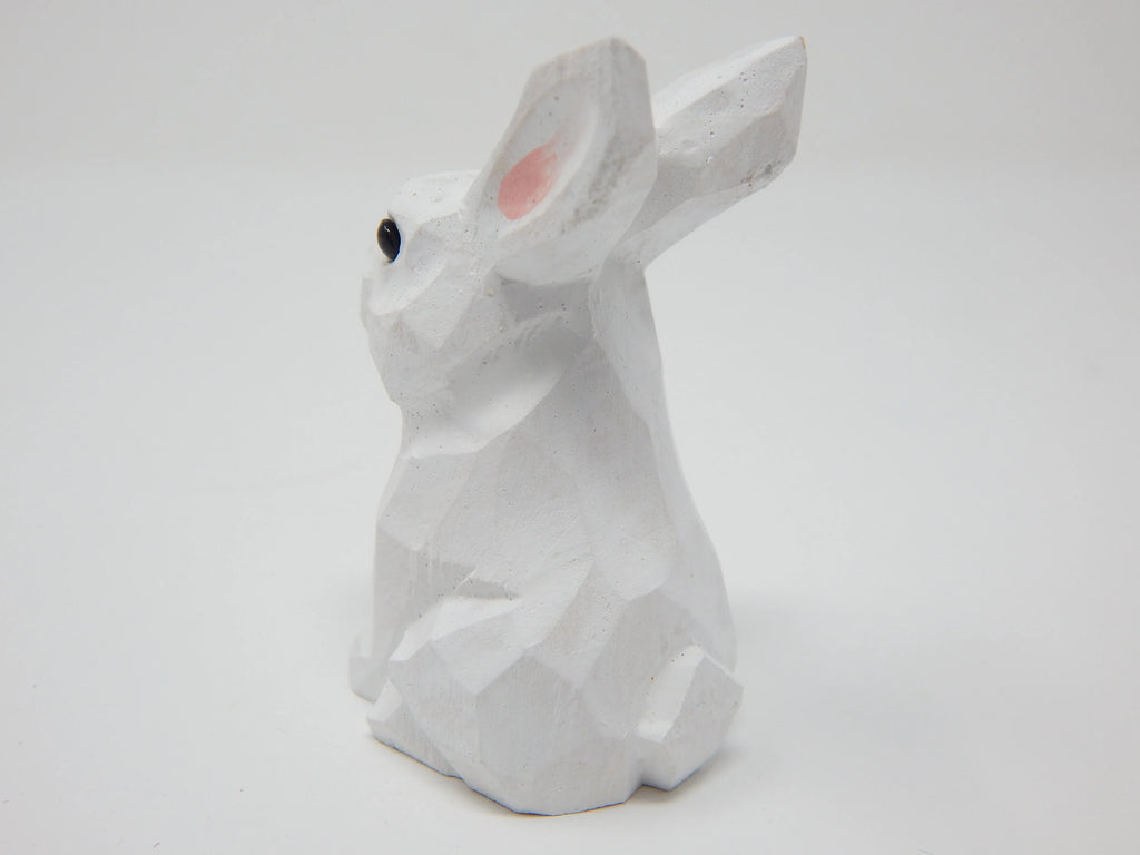 Miniature Wooden Rabbit Figurine, Hand-Made, 2" Z278