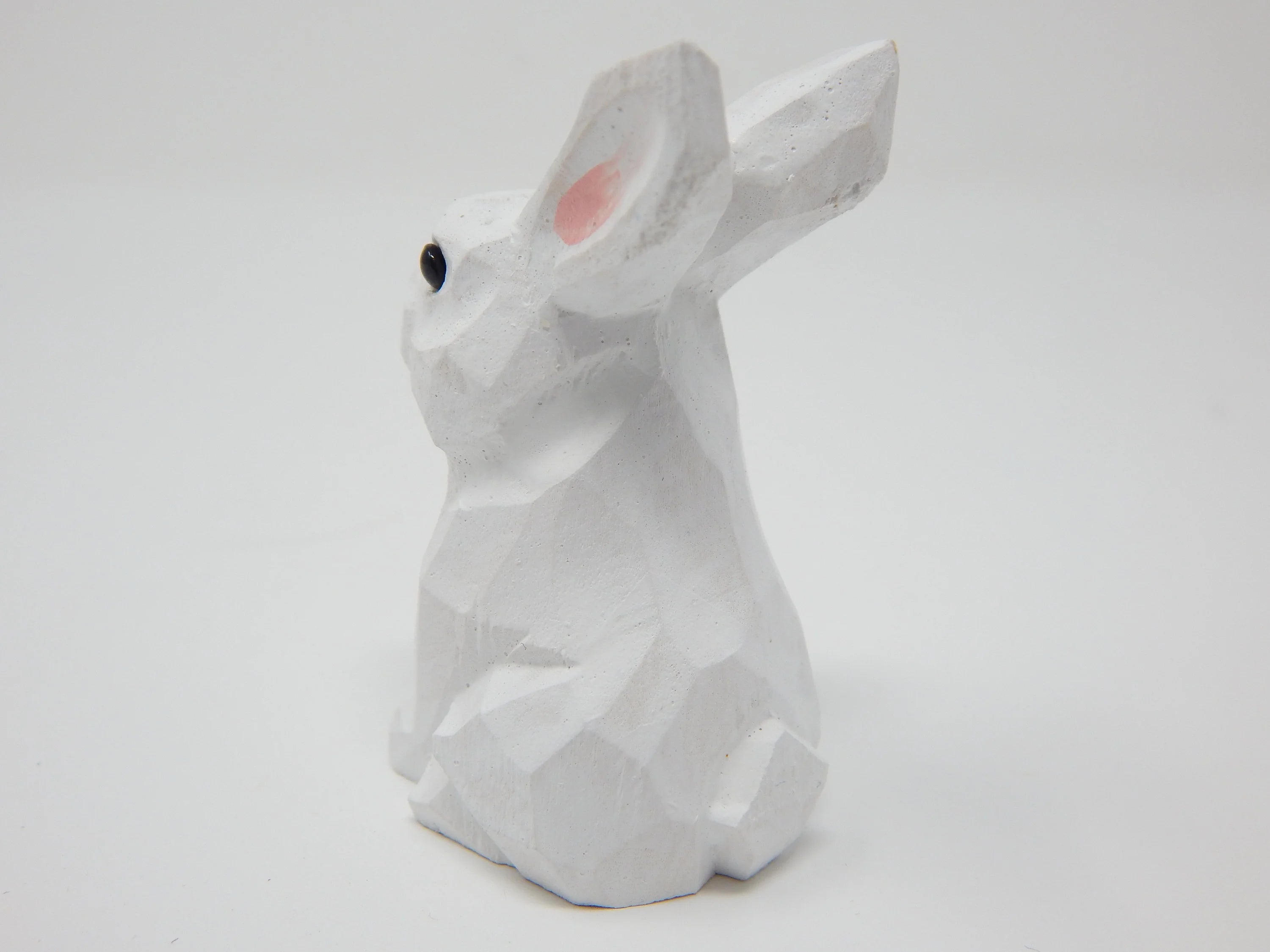 Miniature Wooden Rabbit Figurine, Hand-Made, 2" Z278