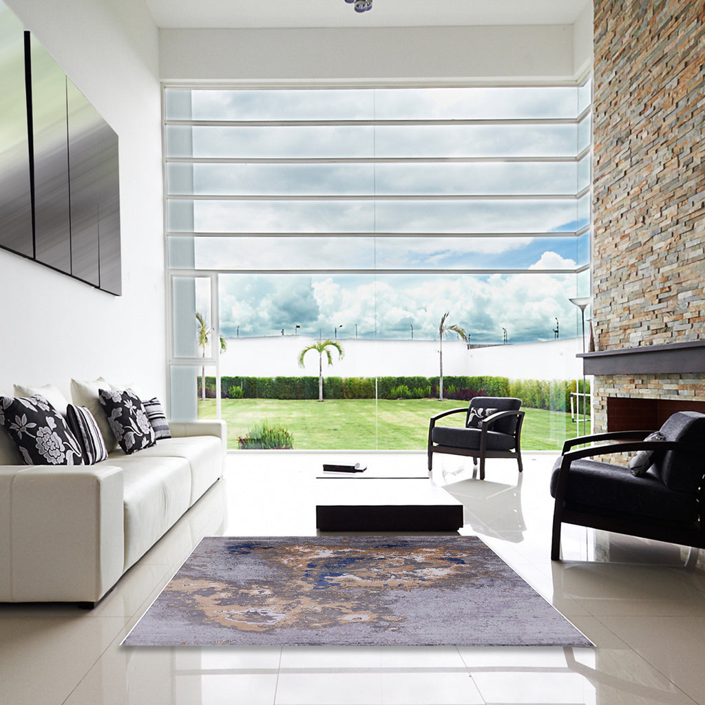 Cloudy Gray Rectangle Area Rug H860