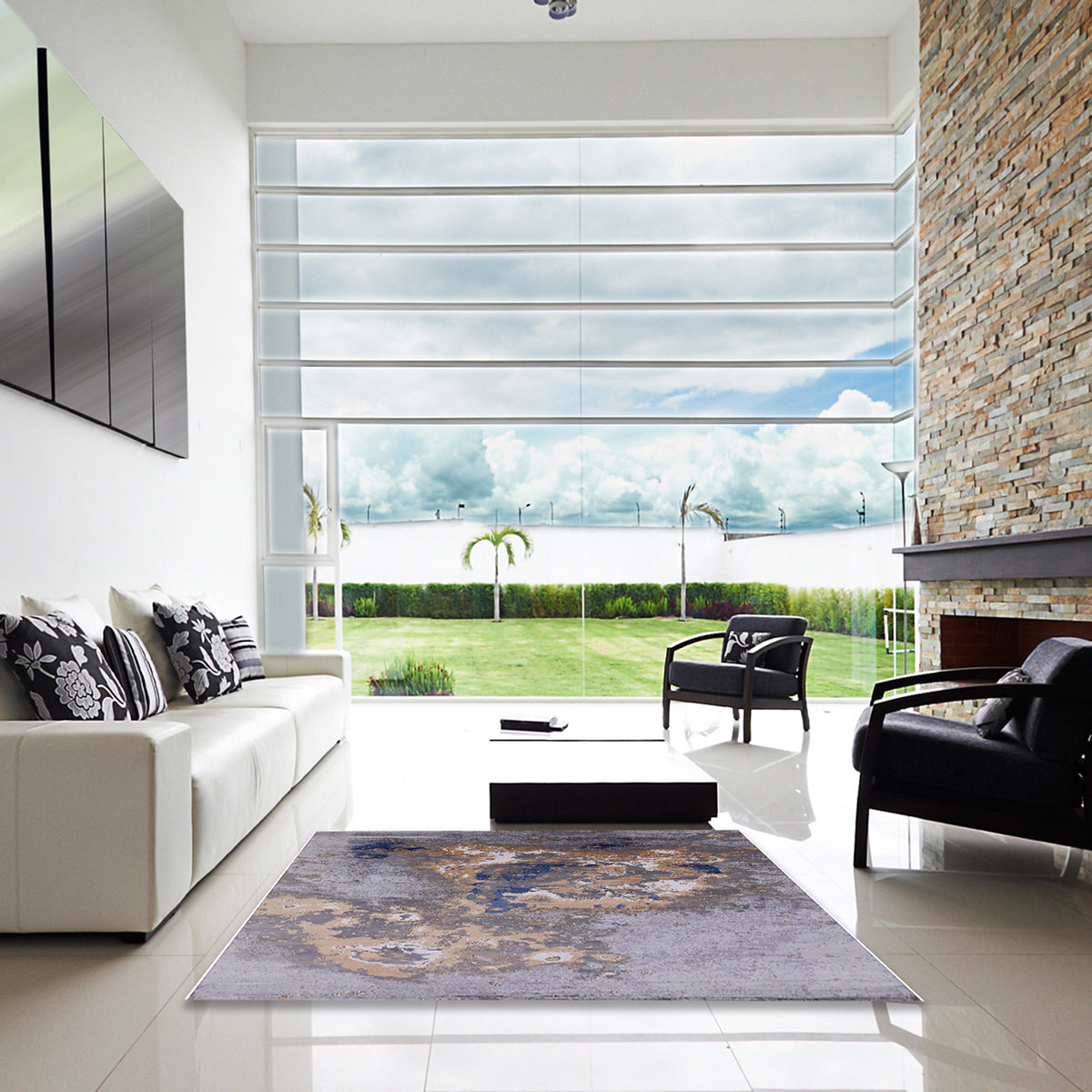 Cloudy Gray Rectangle Area Rug H860