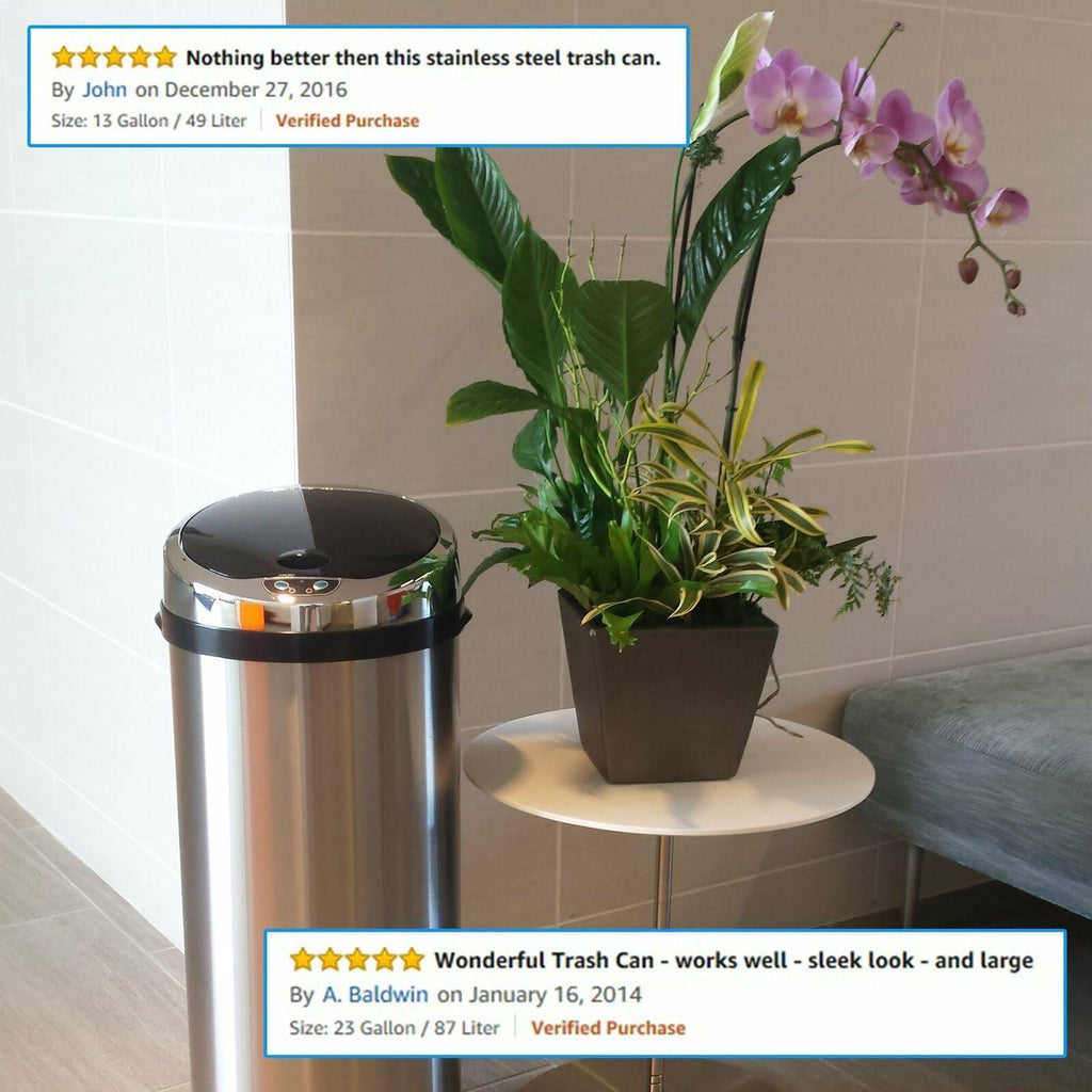 Stainless Steel Motion Sensor Trash Can Q442