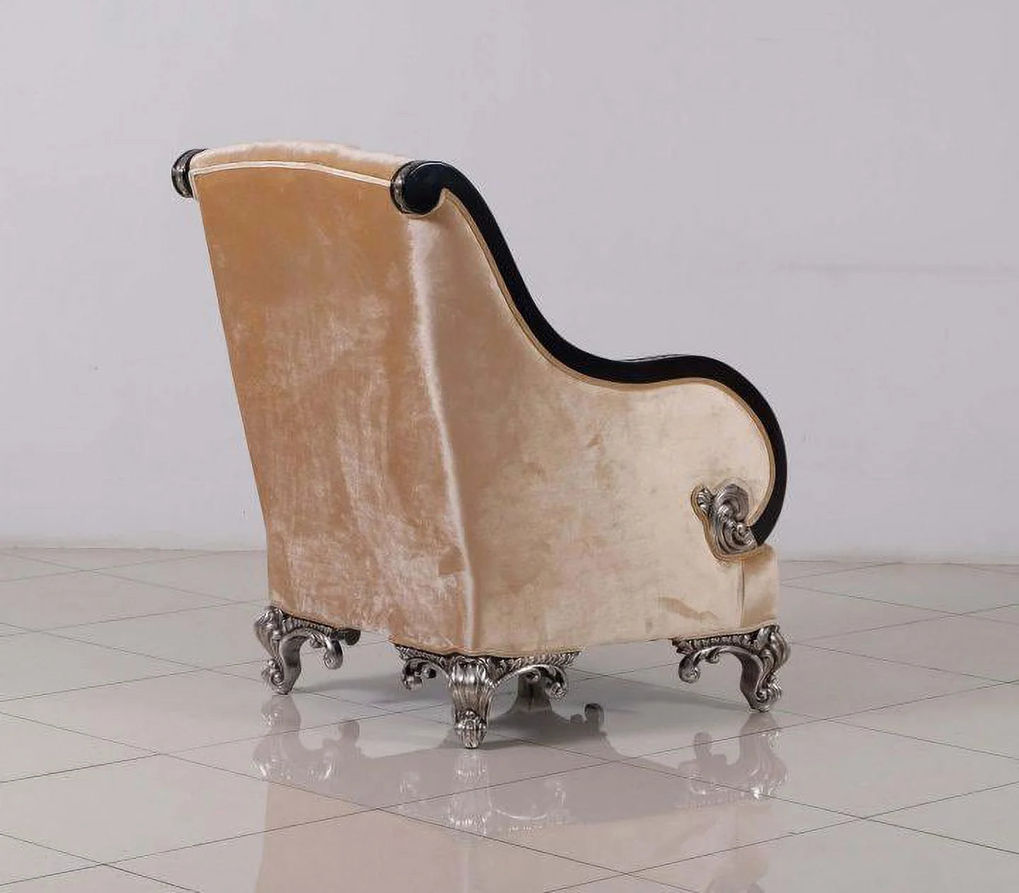 Black & Silver Wood Trim Chair Set 2 O72993