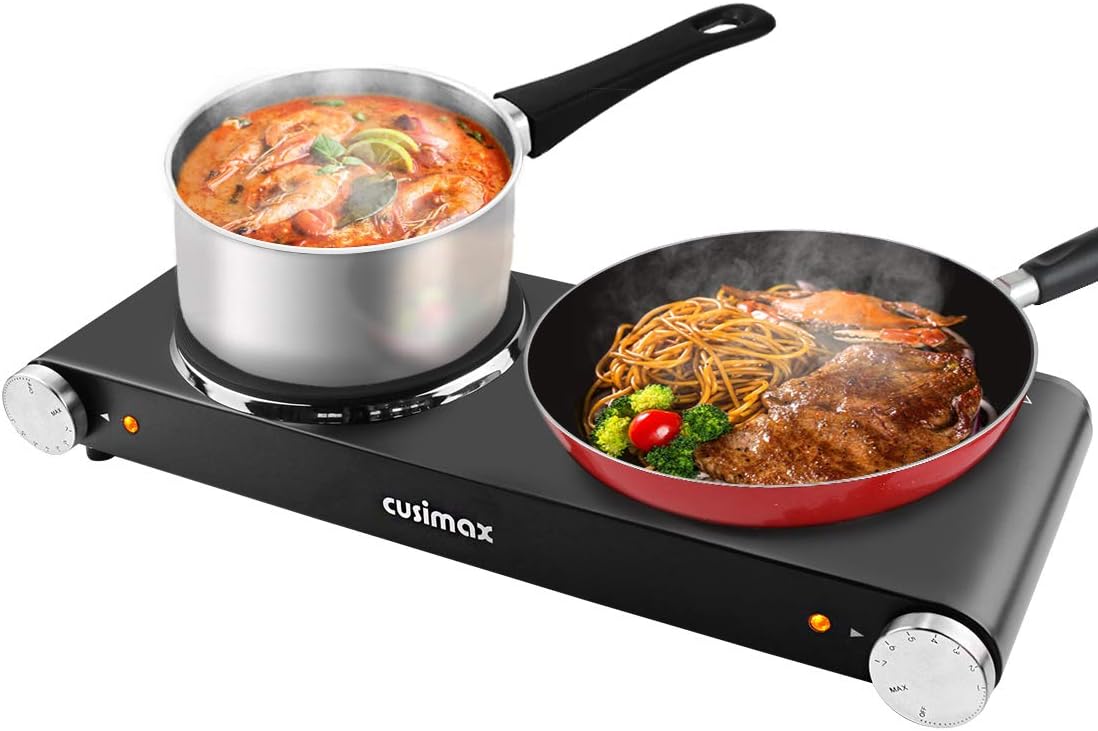 Double Burner Electric Cooktop, 1800W Stainless Steel, Pack of 2 S8899