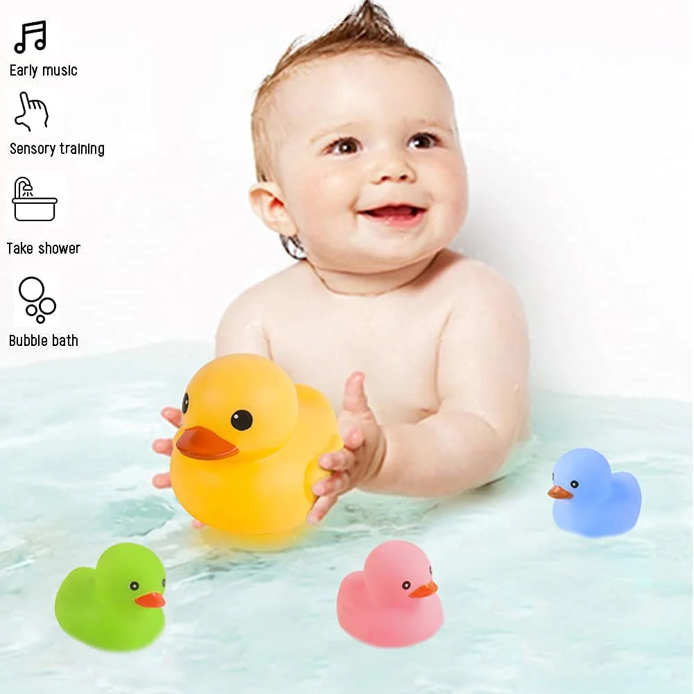 Colorful Rubber Ducky Bath Toys 4Pcs L105940