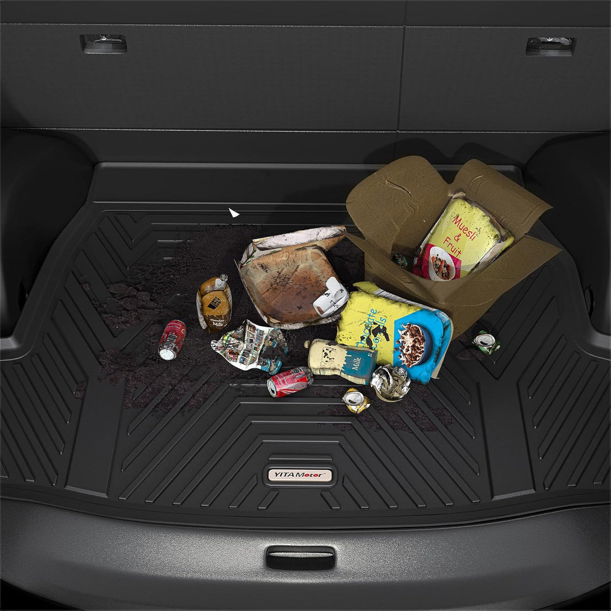 Black TPE Floor Mats Cargo Trunk Liners Set for Honda CR-V Y24167