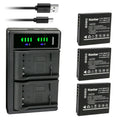 3-Pack Battery and USB Charger for Lumix Cameras A810