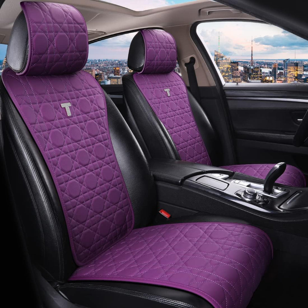 Pink Faux Leather Full Set Car Seat Covers 9pcs Y99621