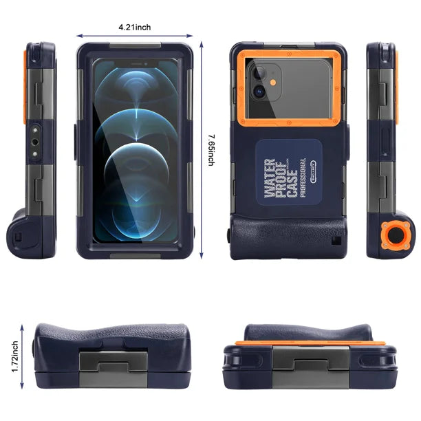 Waterproof Protective Case for Phones Up to 6.9 Inch with Lanyard H164