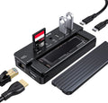 USB-C Hub 10-in-1 Docking Station with M.2 NVME & SATA SSD Enclosure, 4K60 HDMI, 80W Power Delivery Z1568