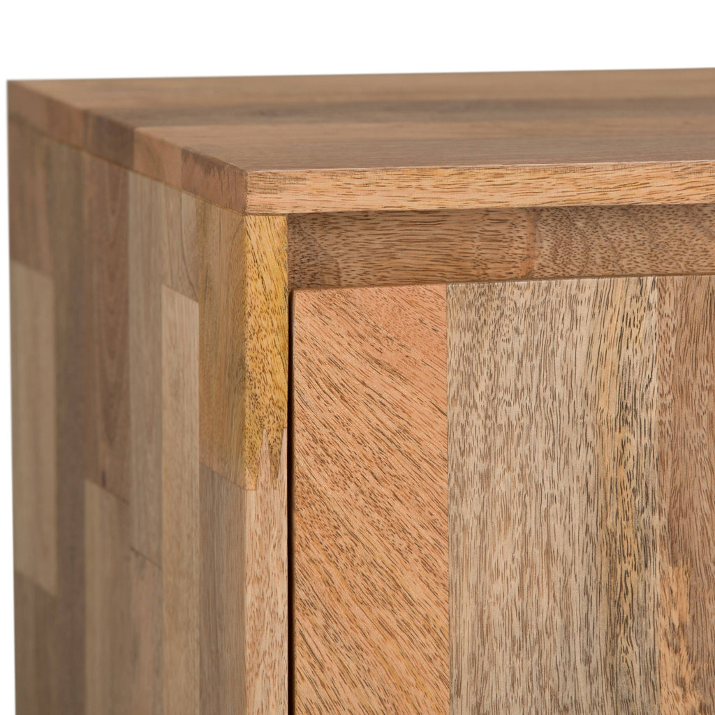 Natural Mango Wood and Metal TV Media Stand F2392