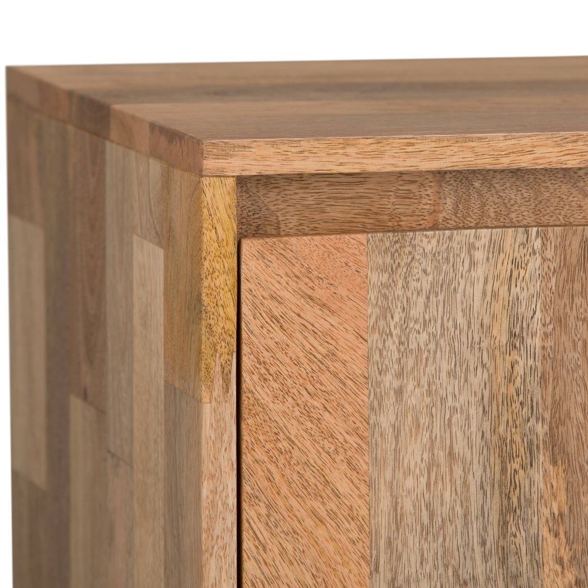 Natural Mango Wood and Metal TV Media Stand F2392