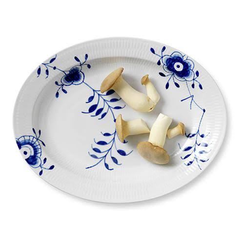 Blue Fluted Mega Oval Plate I392754