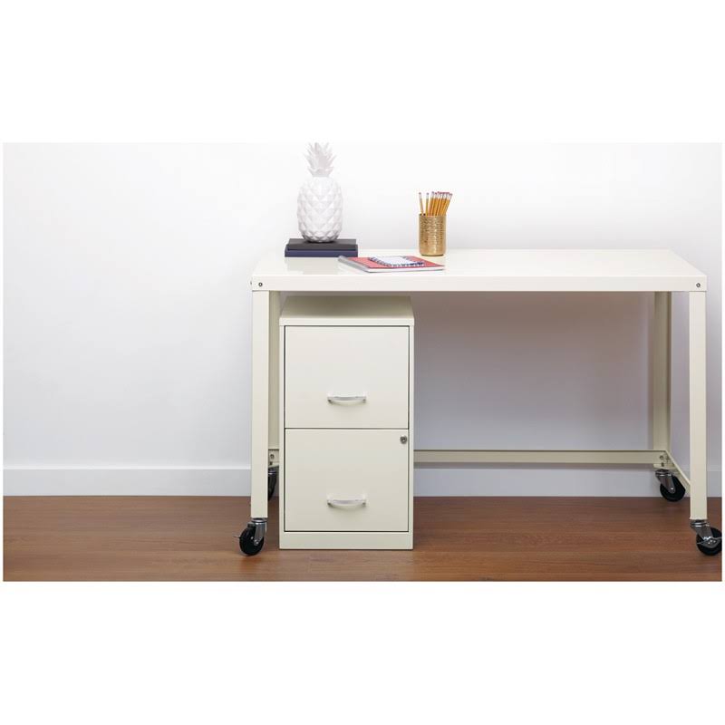 18in 2 Drawer Metal File Cabinet Pearl White O7180