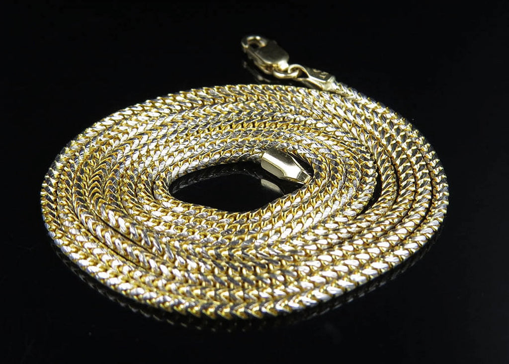 Solid 10K Yellow Gold Franco Box Link Chain Necklace R147170