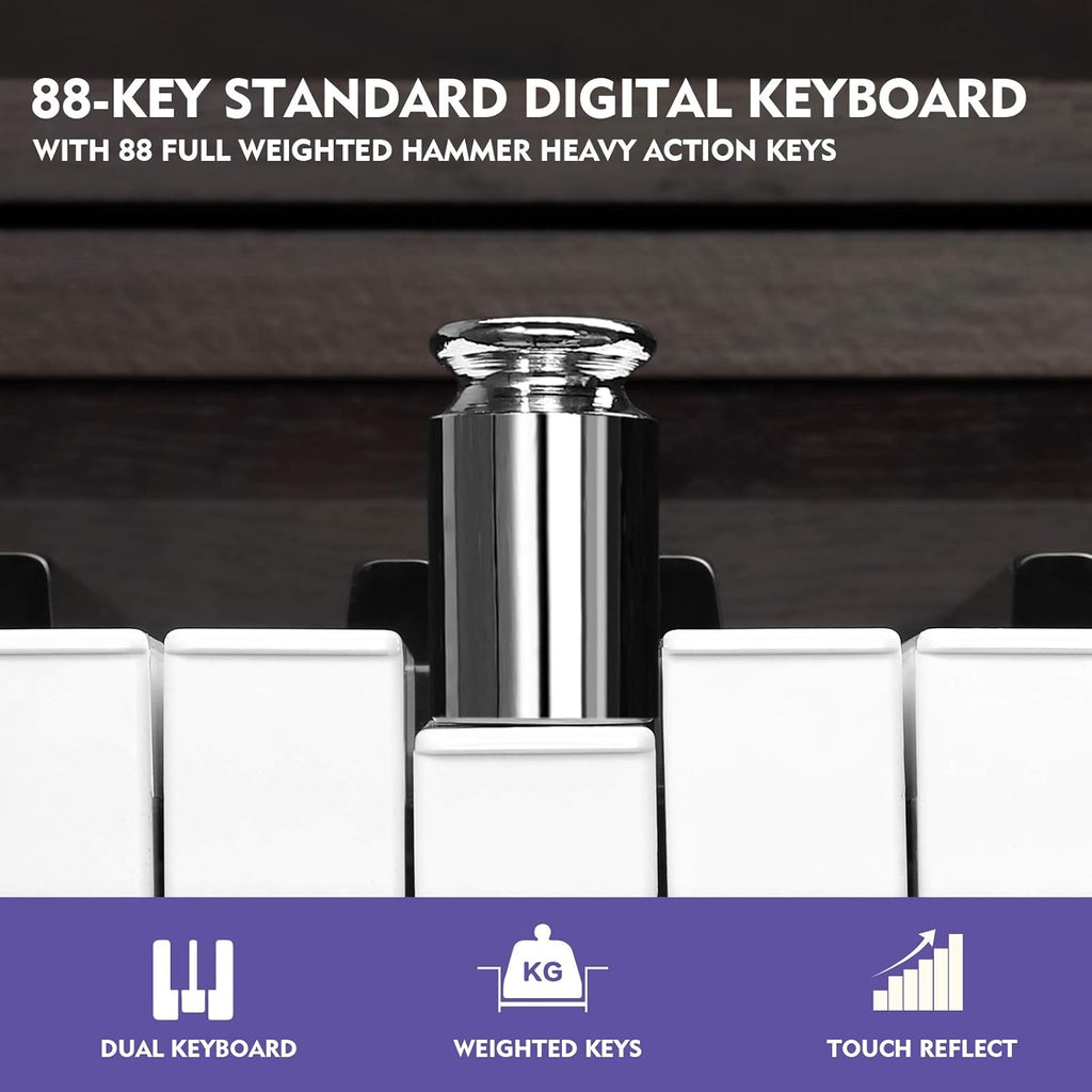 Brown 88 Key Weighted Hammer Action Digital Piano O882033