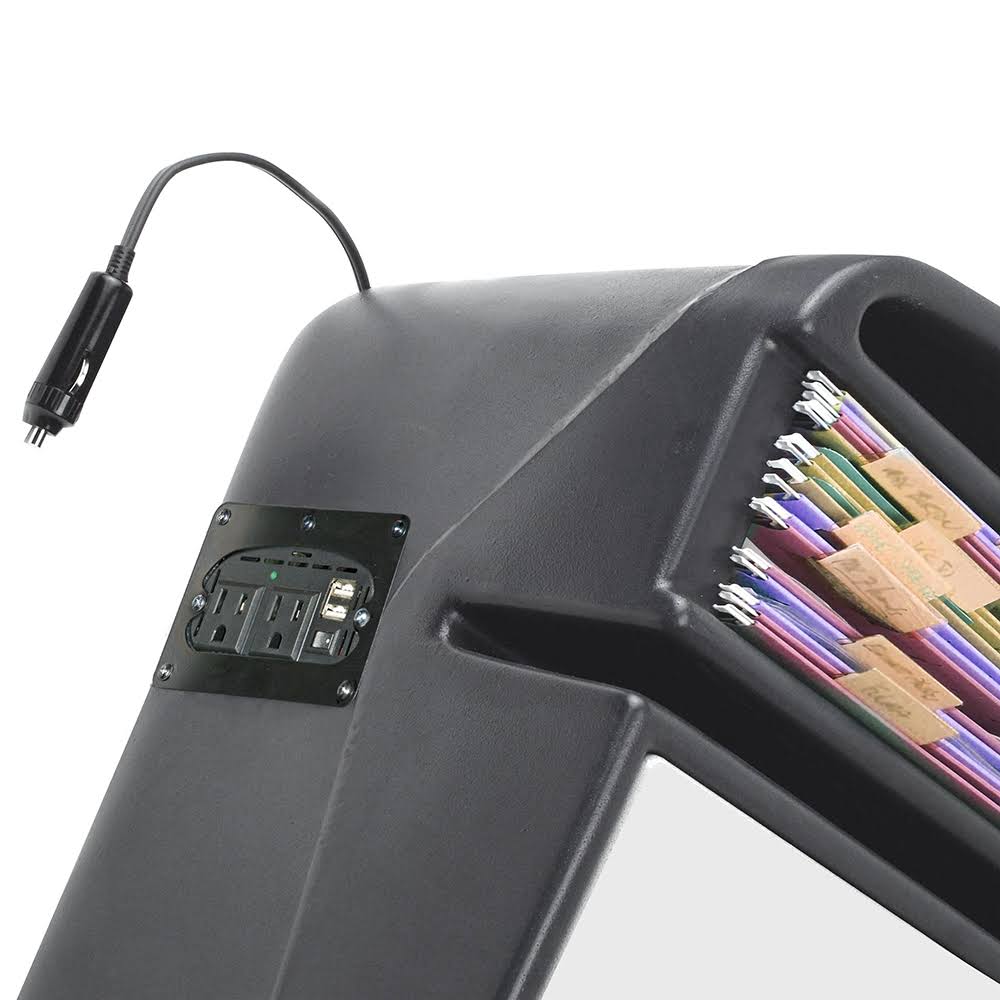 Car Desk with Built-in Power Inverter and Printer Stand E491