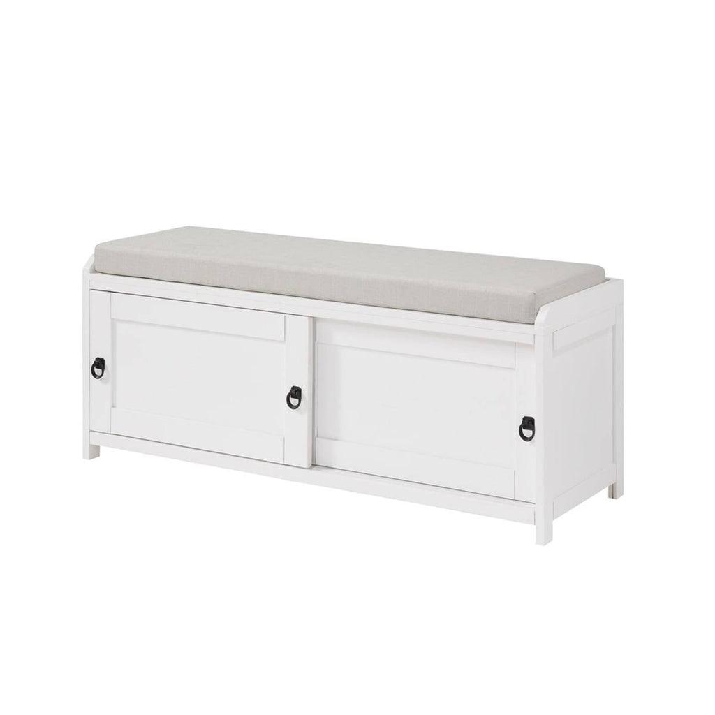 Black Wood Storage Bench with 2 Cabinets M260004
