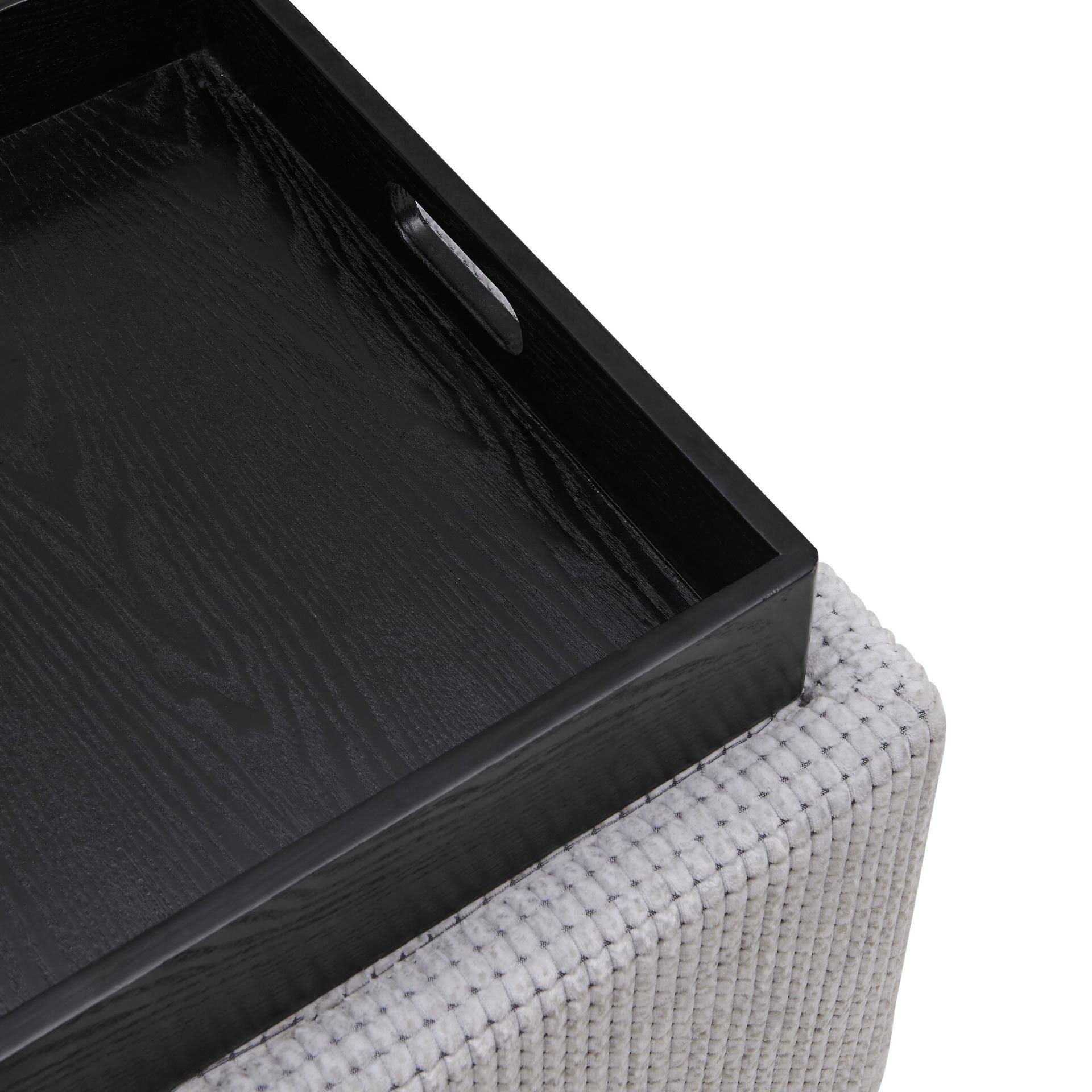 Fabric Storage Ottoman with Tray K6912