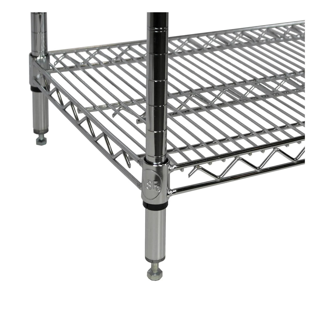 Chrome Wire Shelving Unit, 4 Shelves K645