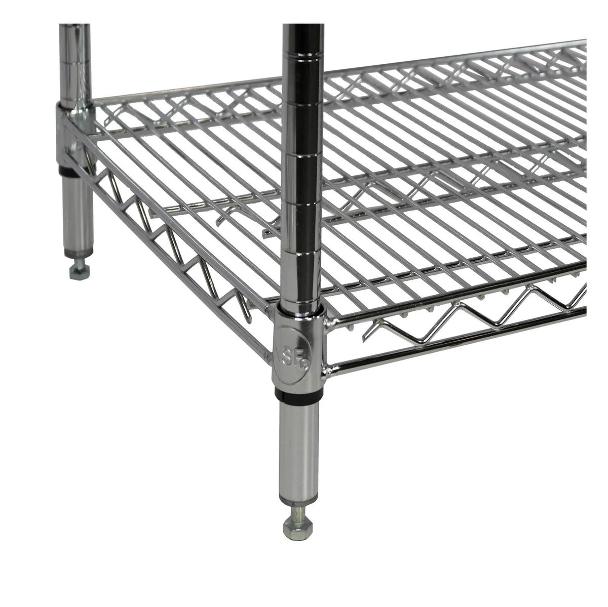 Chrome Wire Shelving Unit, 4 Shelves K645