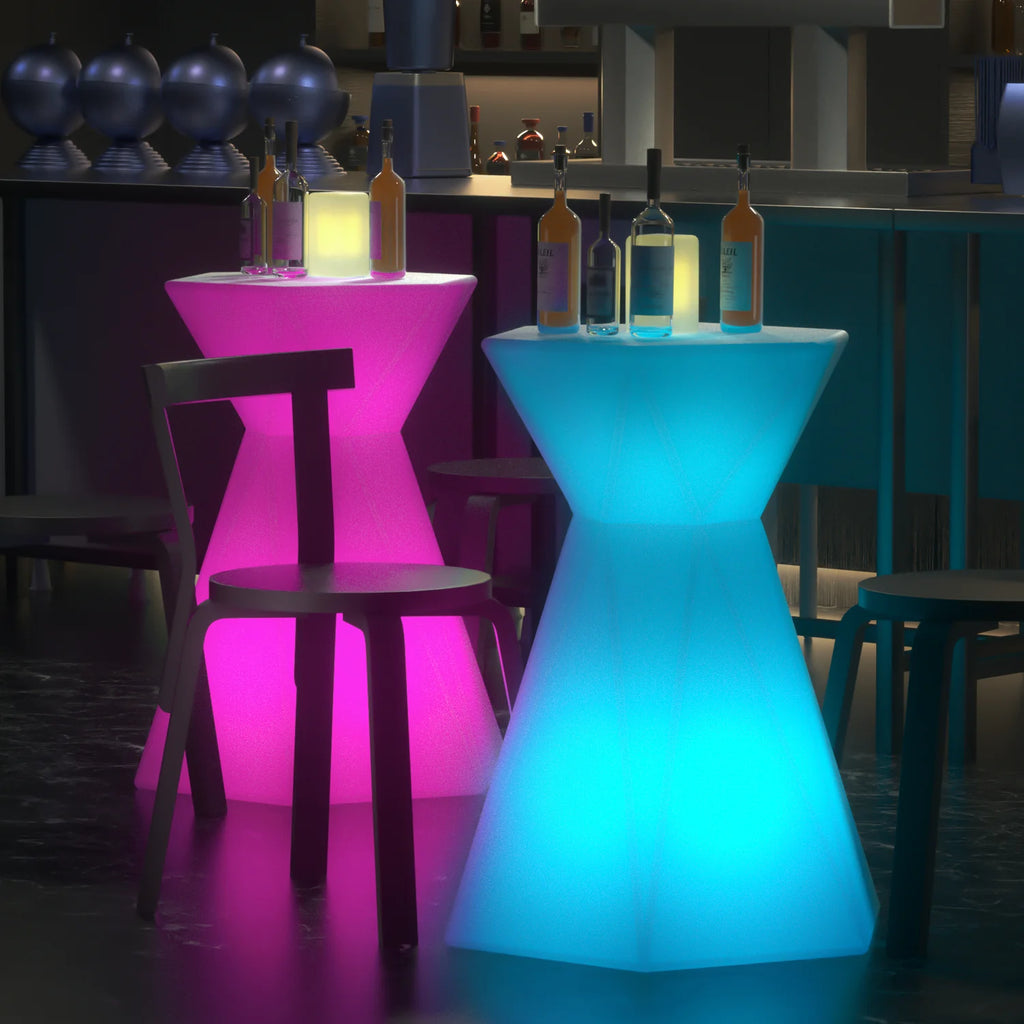 Hexagonal LED Light Up Bar Table with Remote Control K3457
