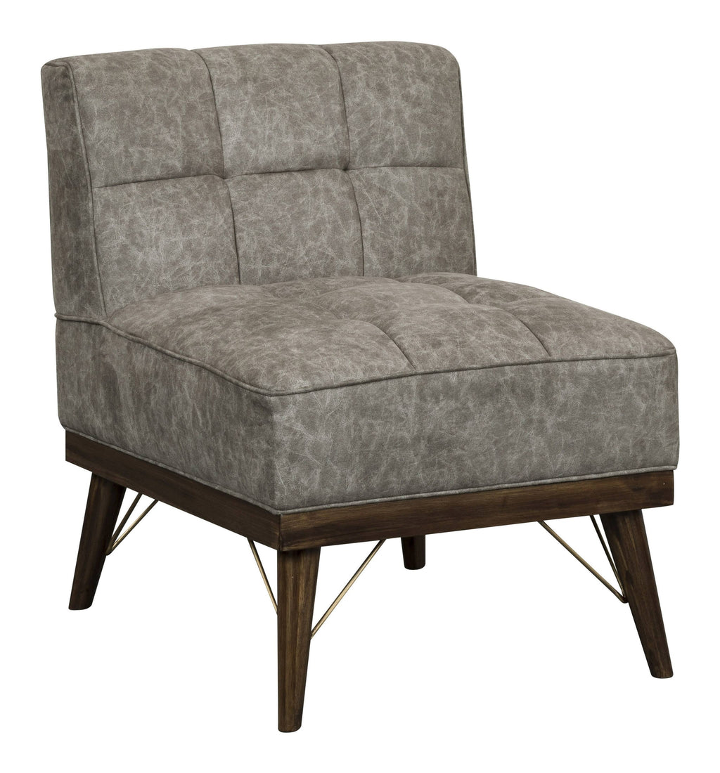 Grey Wood Base Accent Chair N1014