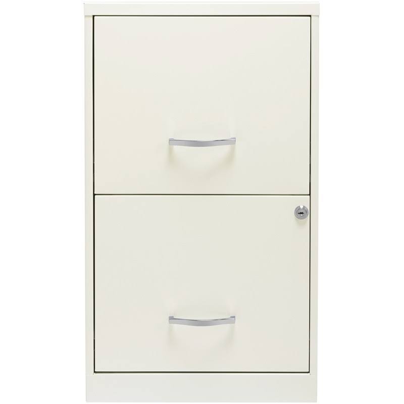 18in 2 Drawer Metal File Cabinet Pearl White O7180