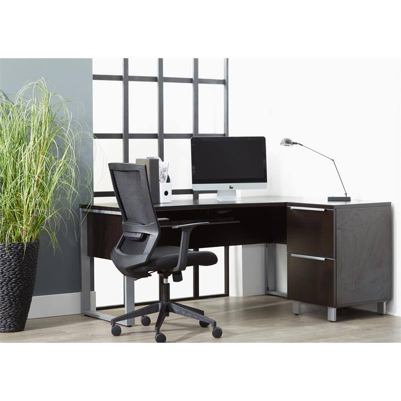 Crescent Desk 63x24/32 Inches in Espresso Y106749