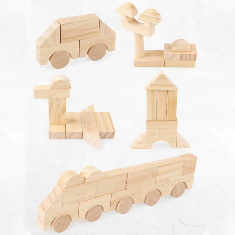 162Pcs Wooden Building Blocks Set Y10069