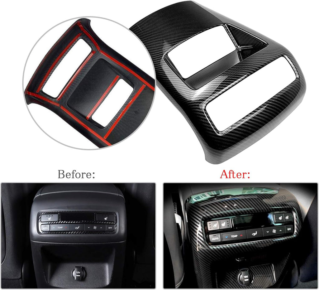 Rear Vent Cover Trim for Palisade Carbon Fiber Style Interior Second Row AC Vent Outlet Cover Trims Pack of 2 R5720