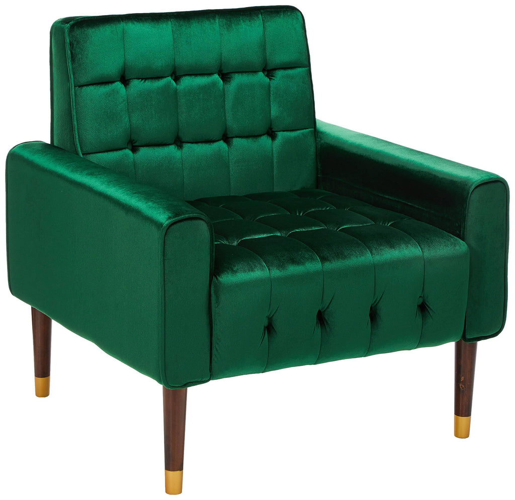 Emerald Velvet Button-Tufted Armchair C4308