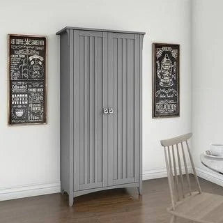 Silver Finish Kitchen Pantry Cabinet with Doors I4424