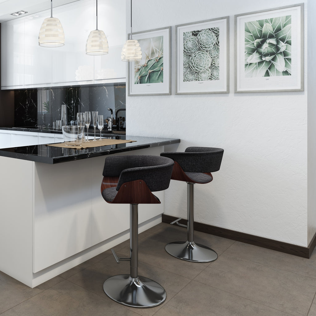 Charcoal Grey Adjustable Swivel Bar Stool N767742