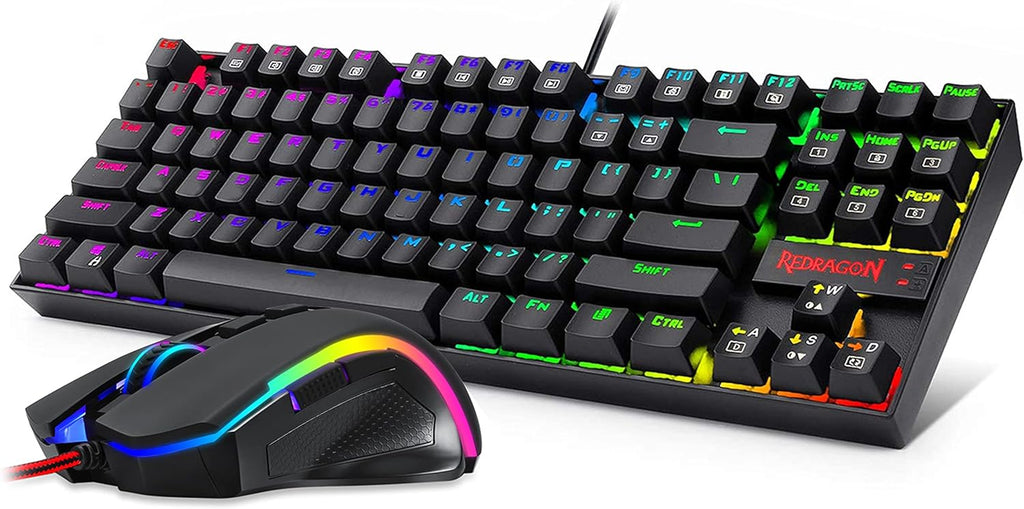Mechanical Gaming Keyboard and Mouse Combo, Tenkeyless, 60% with Arrow Key, 7200 DPI Mouse, Pack of 2 G402
