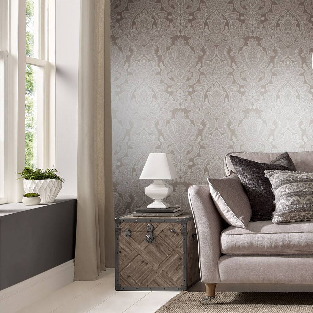 Souk Damask Cardamom Wallpaper D6812