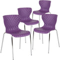 Purple Plastic Stack Chair Z8662