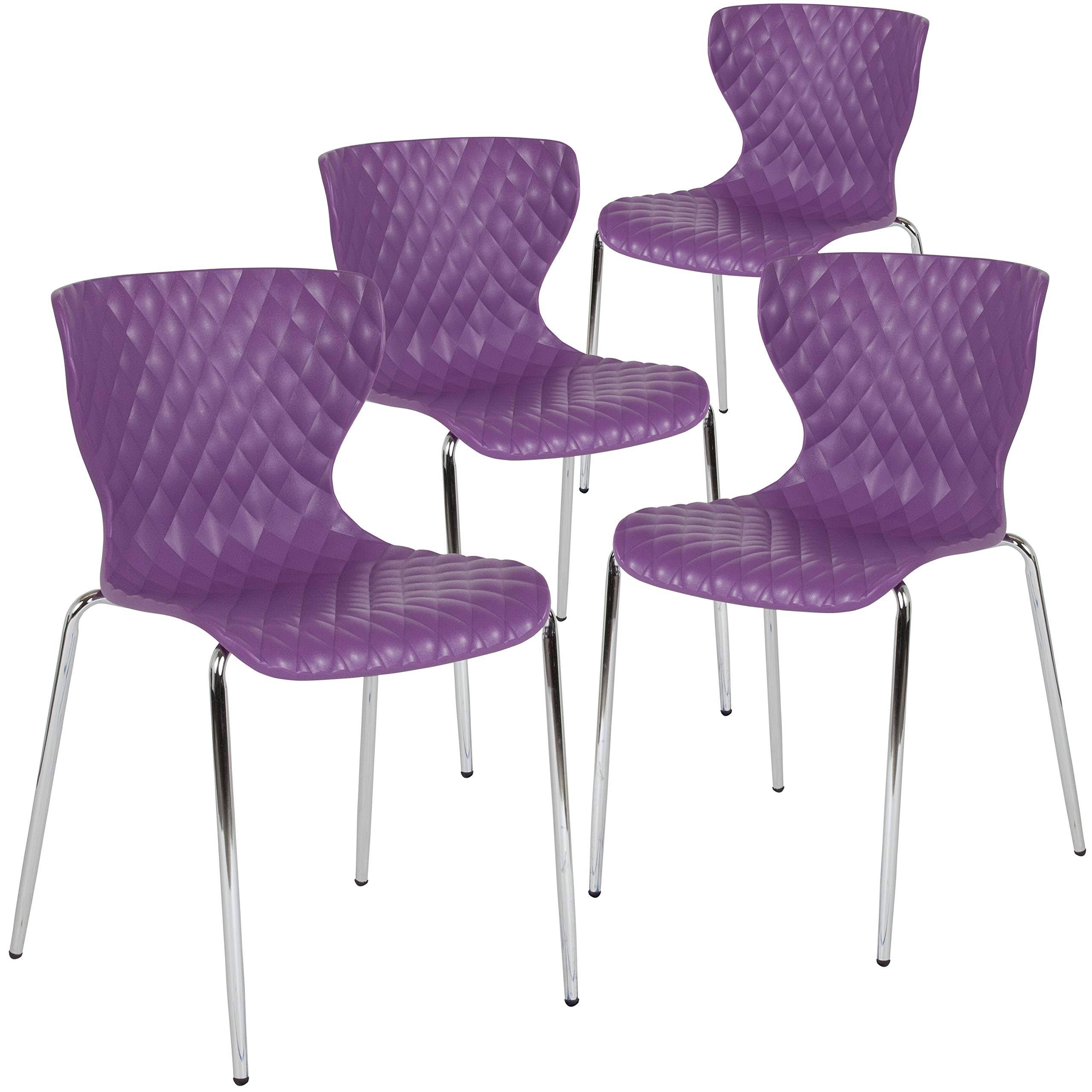 Purple Plastic Stack Chair Z8662