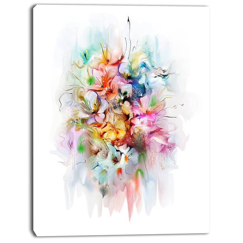 Watercolor Flowers Floral Canvas Art Print R28548