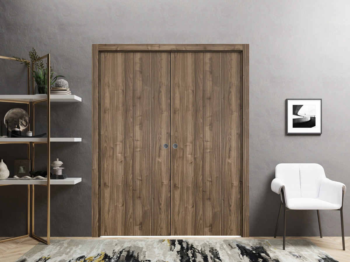 Solid Wood Sliding French Double Pocket Doors 64 x 96 inches E250465