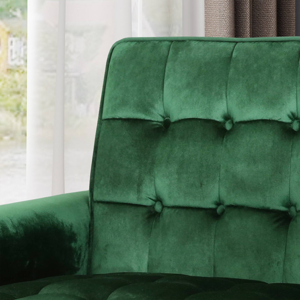 Emerald Velvet Button-Tufted Armchair C4308