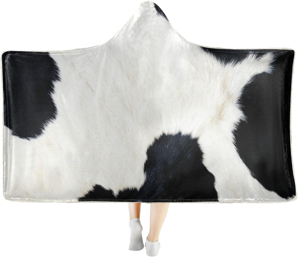 Hooded Tiger Print Sherpa Plush Throw Blanket J3465