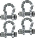 4 Pack 3/4 Inch Stainless Steel Type 316 Bolt Type Anchor Shackles with 3 Ton Capacity E51156