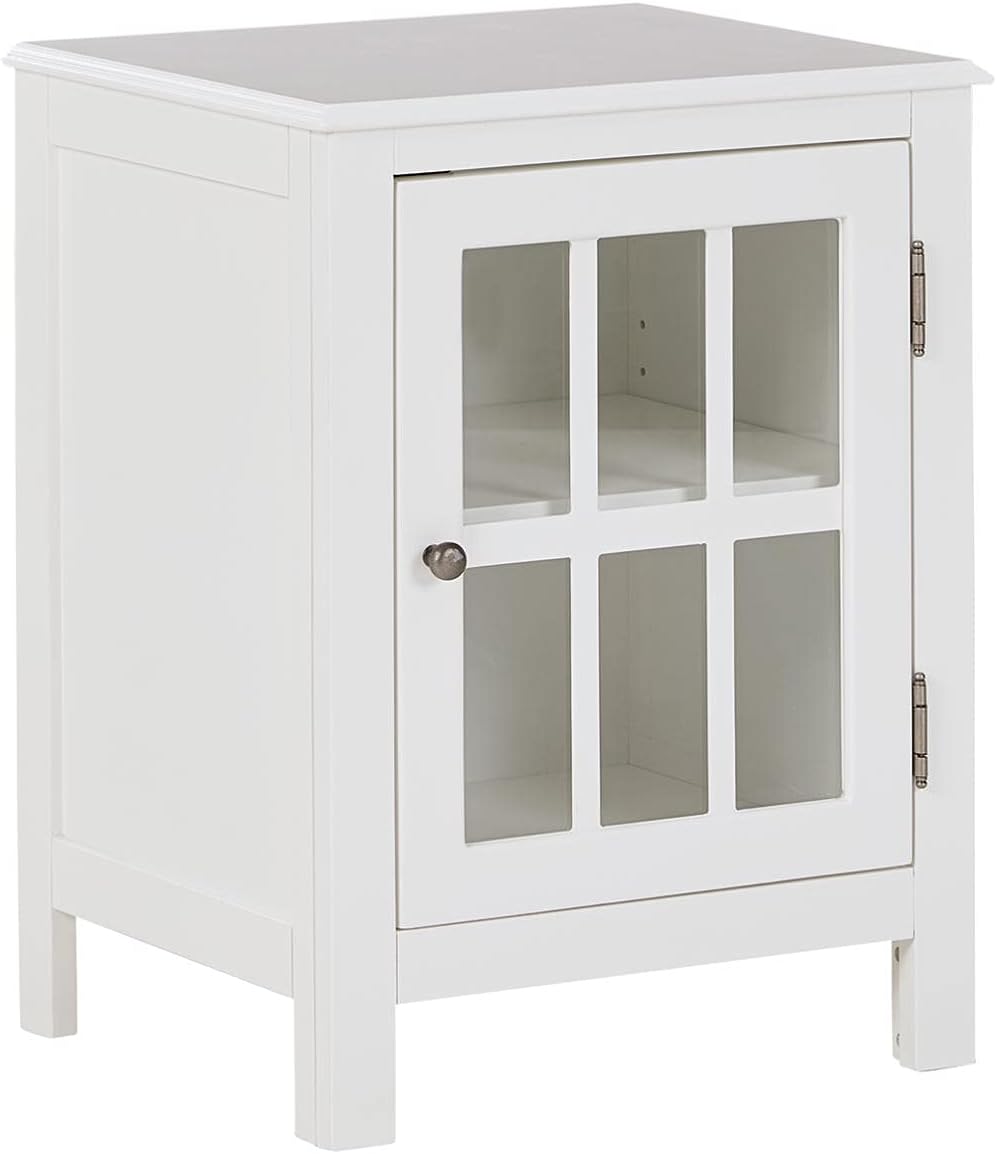 White Accent Cabinet End Table X271