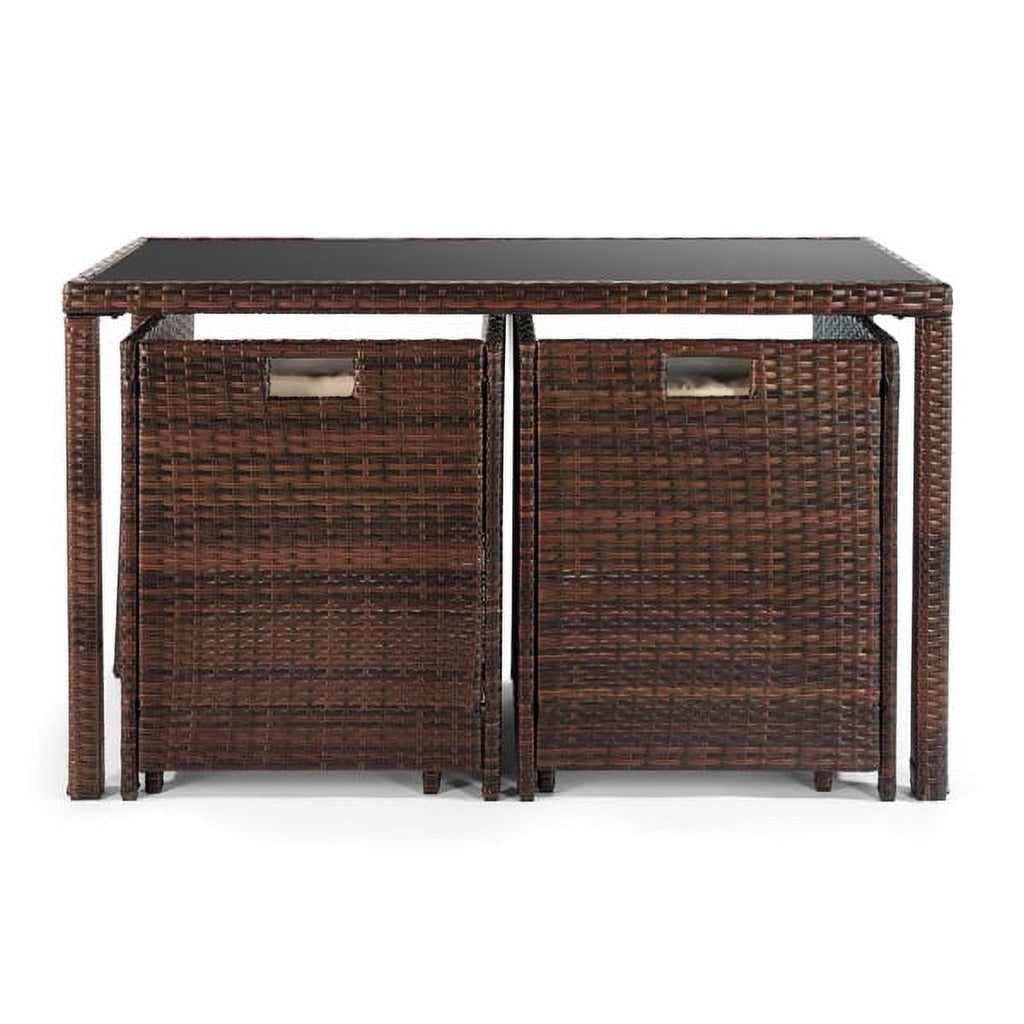 5-Piece PE Rattan Outdoor Dining Set U790541