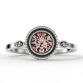 1.10 Carat Round Cut Morganite Diamond Moissanite Engagement Ring in 10k Solid White Gold Q469524
