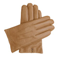 Tan Leather Cashmere Lined Touchscreen Gloves H490