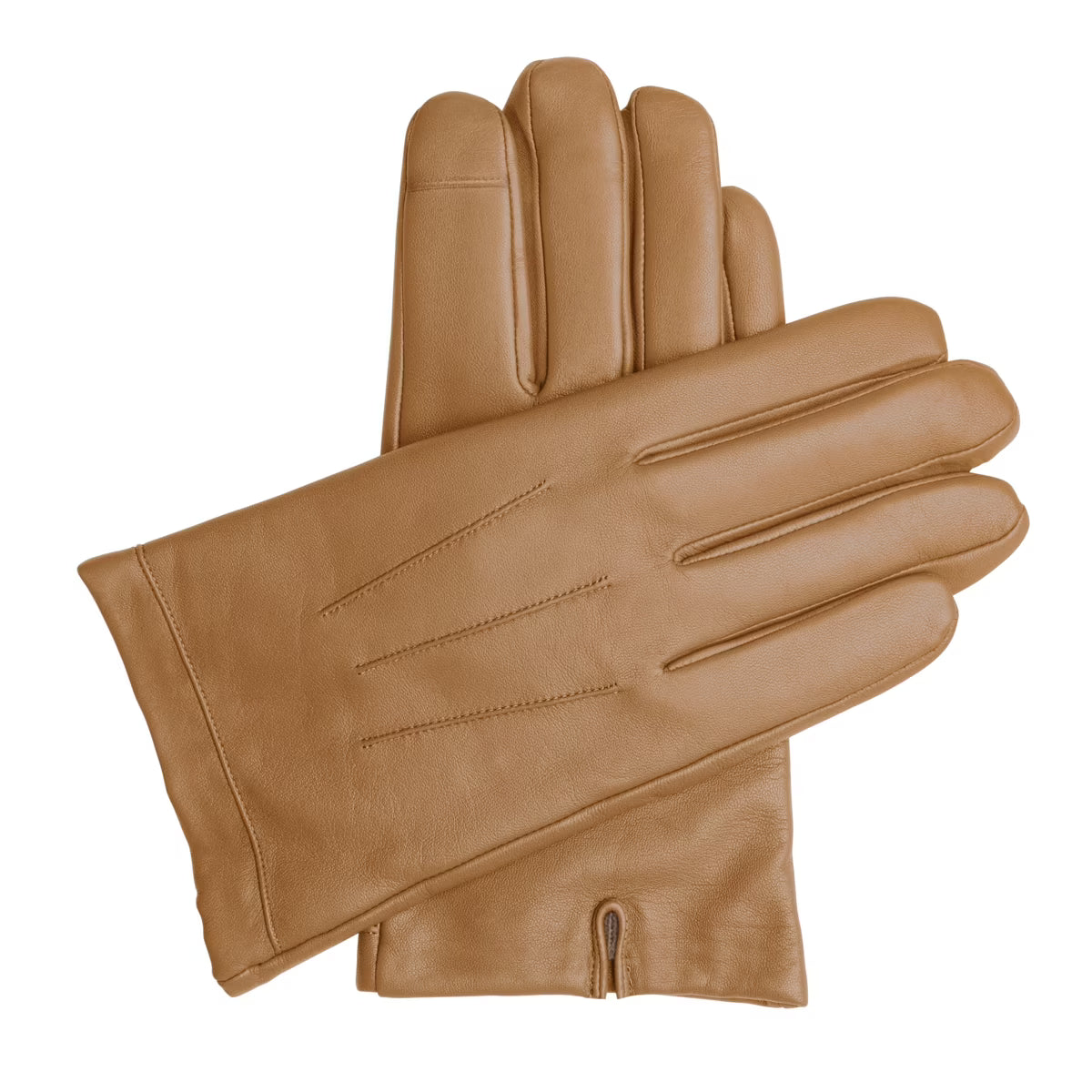 Tan Leather Cashmere Lined Touchscreen Gloves H490