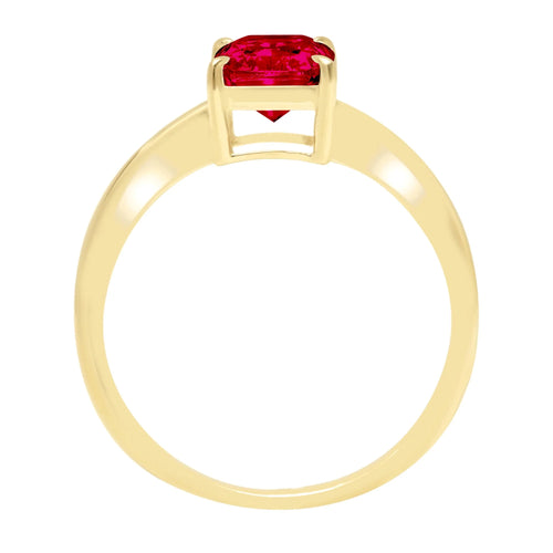 1.75 ct Radiant Cut Clear Simulated Diamond 18K Yellow Gold Solitaire Ring SZ 6.75 X14421