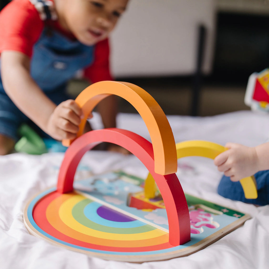 Wooden Rainbow Stacking Puzzle (9 Pieces) B258808